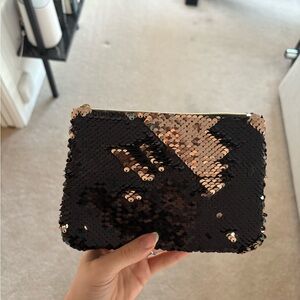 Black Sequin Clutch Bag